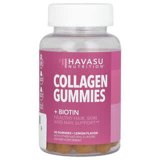 Collagen Gummies with Biotin and Lemon for Healthy Hair, Skin, and Nails - 60 Co