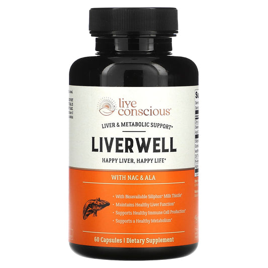 Live Conscious, LiverWell With NAC & ALA, 60 Capsules - Image 1