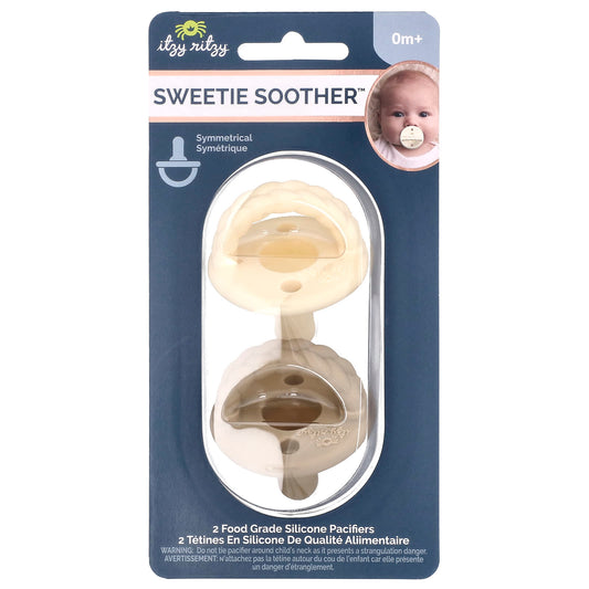 Cream Taupe Braid Silicone Pacifiers for Newborns | itzy ritzy - Image 1