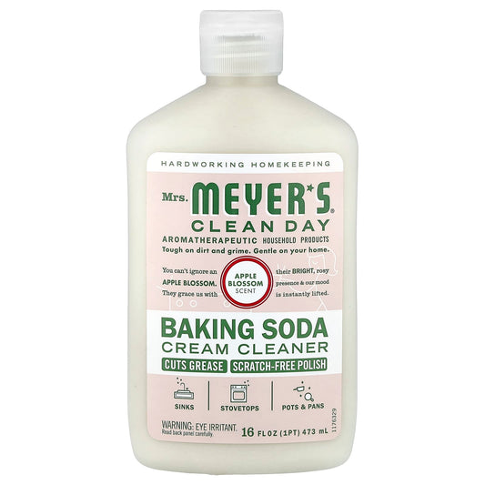 Mrs. Meyers Clean Day, Baking Soda Cream Cleanser, Apple Blossom, 16 fl oz (473 ml) - Image 1