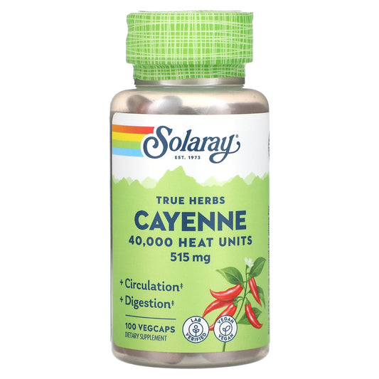 Solaray, True Herbs, Cayenne, 515 mg, 100 VegCaps - Image 1