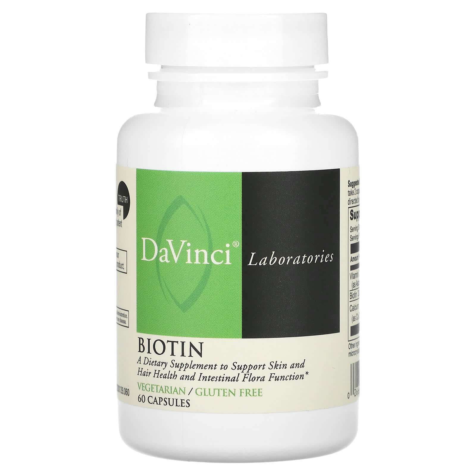 Biotin Supplement for Skin and Hair Health, 60 Capsules by DaVinci Laboratories - Image 1