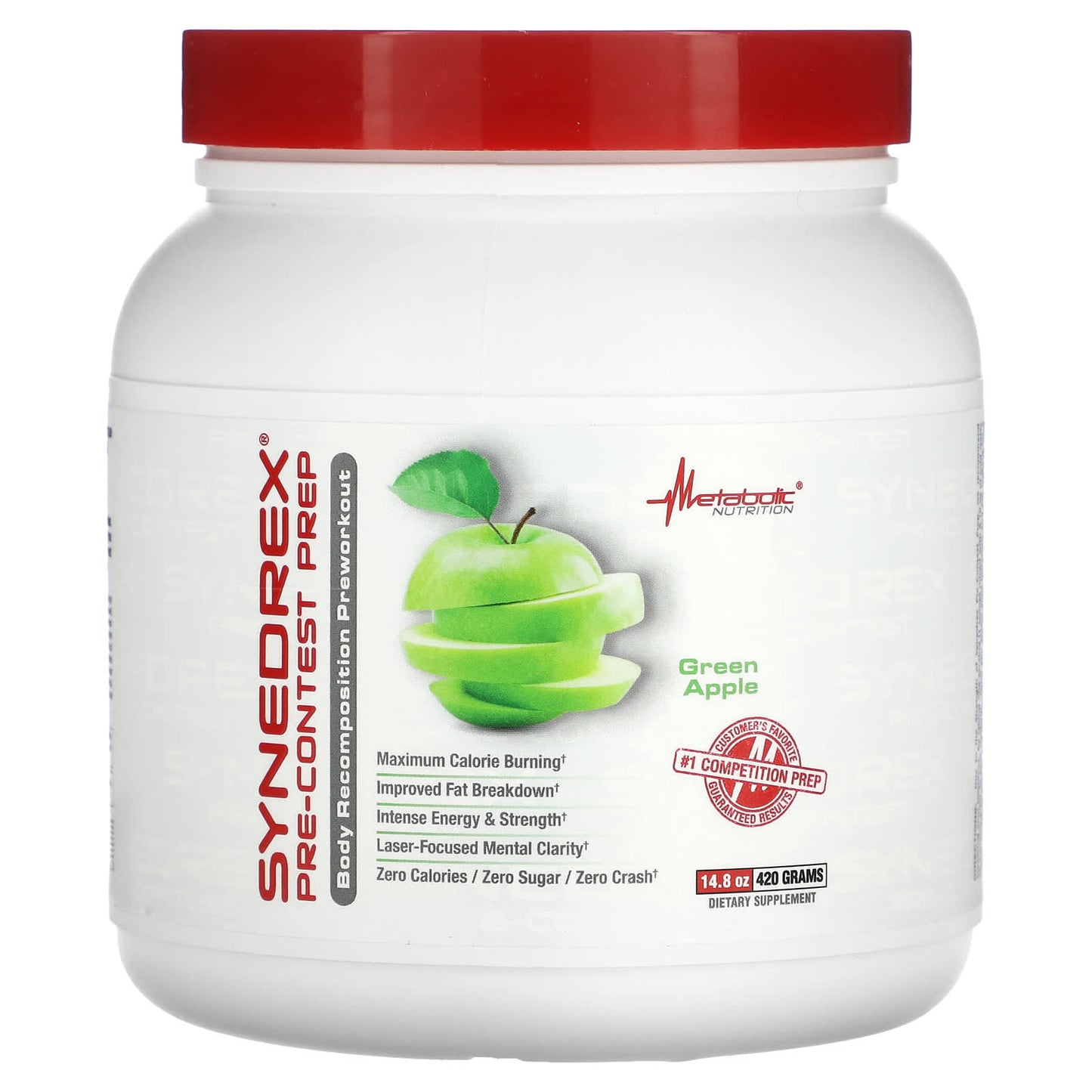 Metabolic Nutrition, Synedrex, Pre-Contest Prep, Green Apple, 14.8 oz (420 g) - Image 1