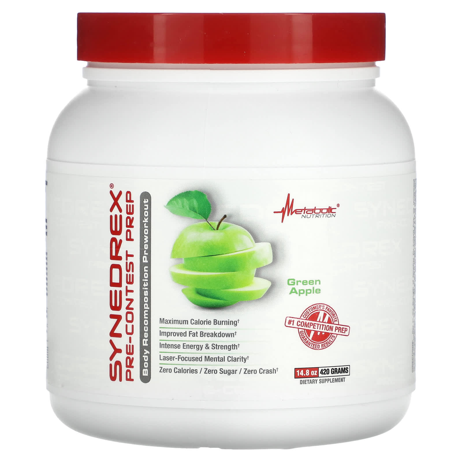 Metabolic Nutrition, Synedrex, Pre-Contest Prep, Green Apple, 14.8 oz (420 g) - Image 1