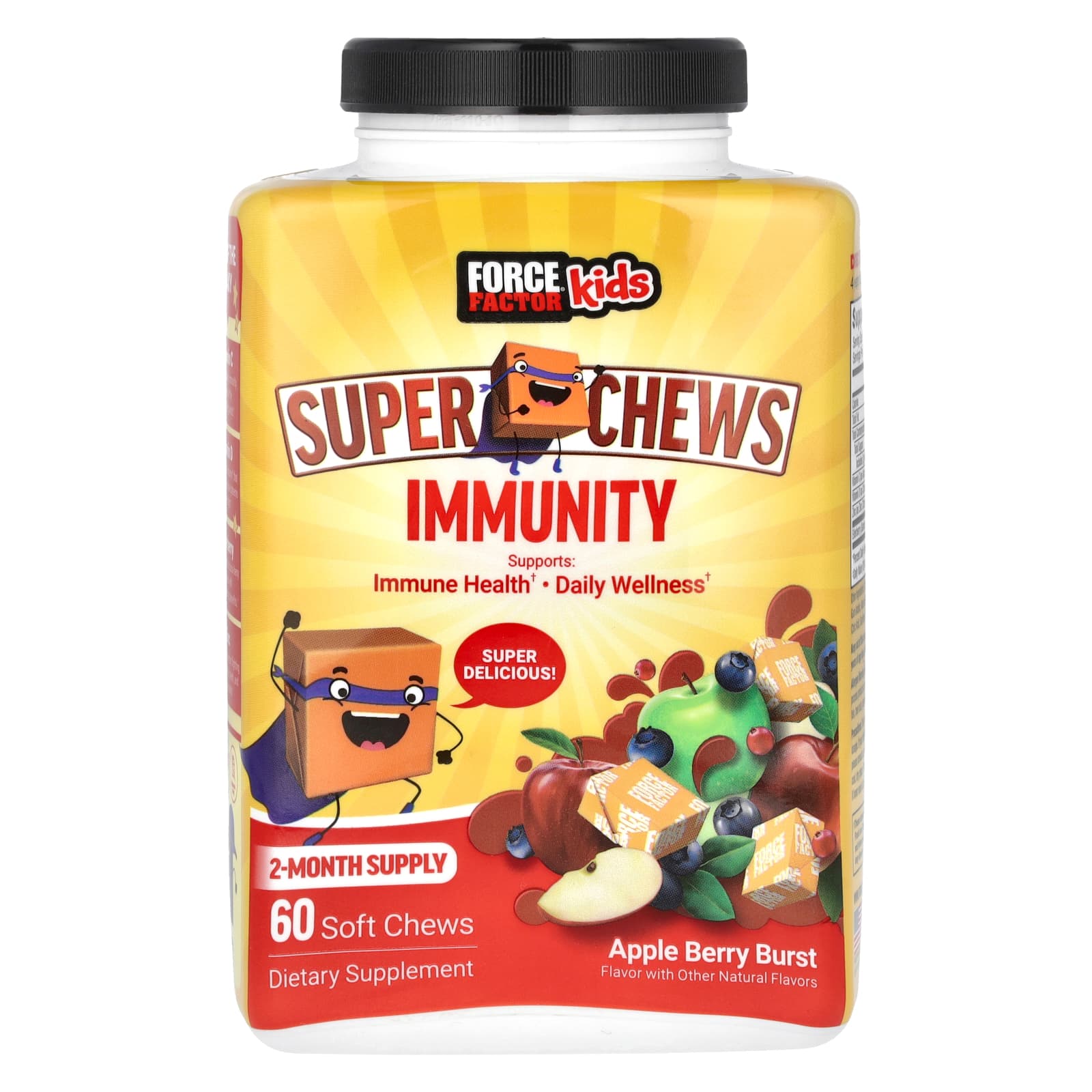 Force Factor Kids Immunity Chews, Apple Berry Burst, 60 Soft Chews - Image 1