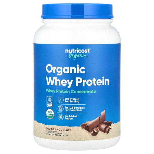 Nutricost, Organic Whey Protein, Double Chocolate, 2 lb (907 g) - Image 1