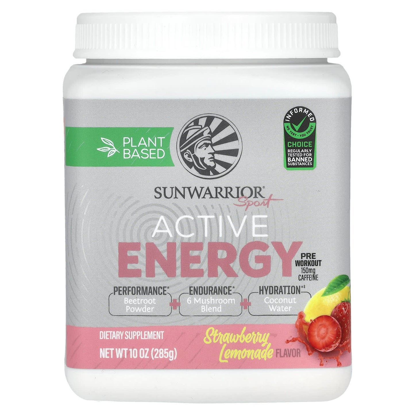 Sunwarrior, Sport, Active Energy Preworkout, Strawberry Lemonade, 10 oz (285 g) - Image 1
