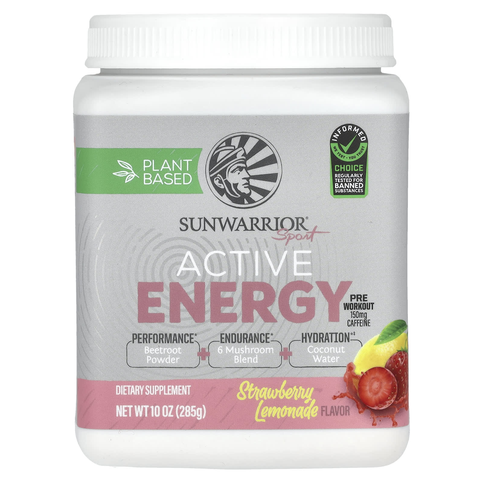 Sunwarrior, Sport, Active Energy Preworkout, Strawberry Lemonade, 10 oz (285 g) - Image 1