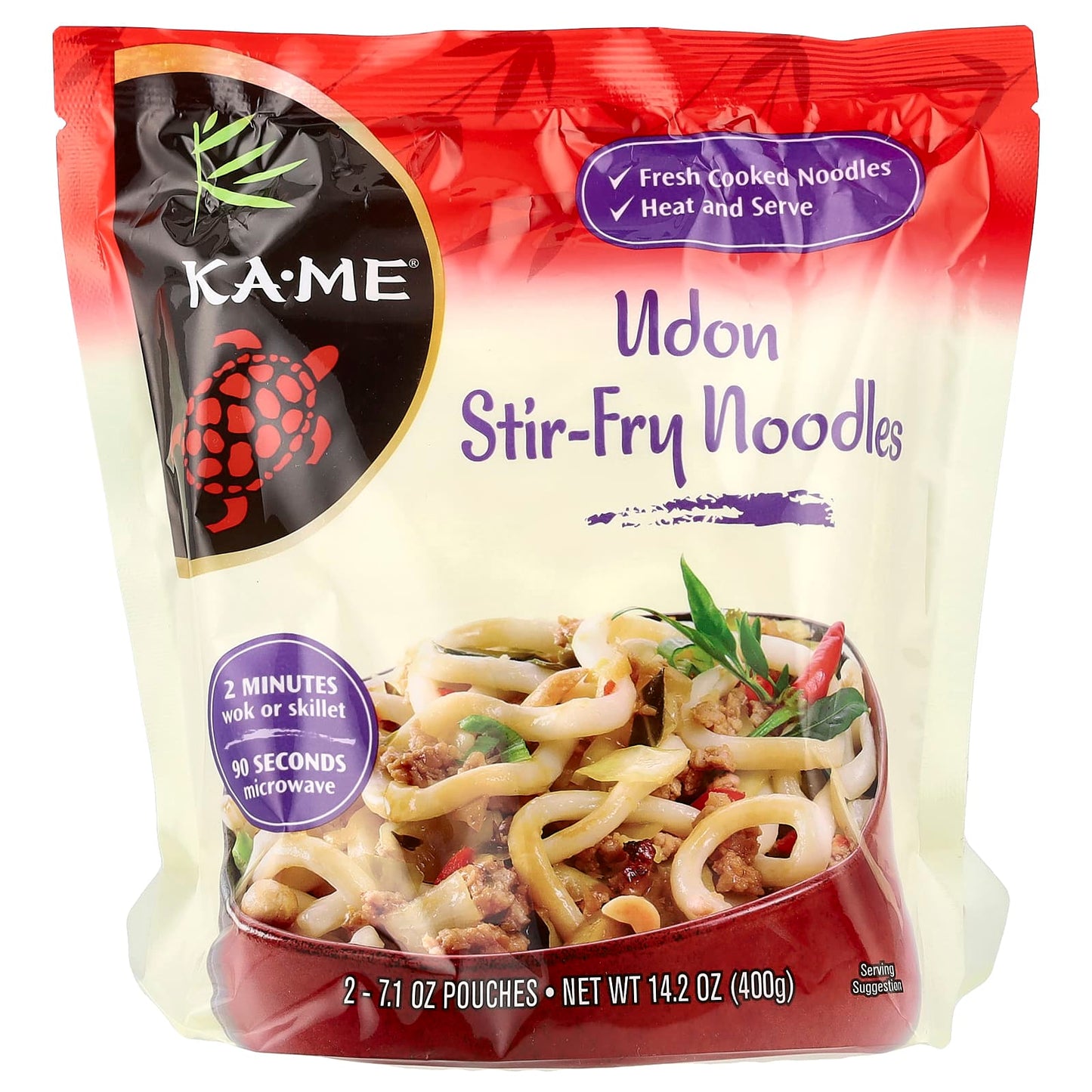 KA-ME, Udon Stir-Fry Noodles, 2 Pouches, 7.1 oz Each - Image 1