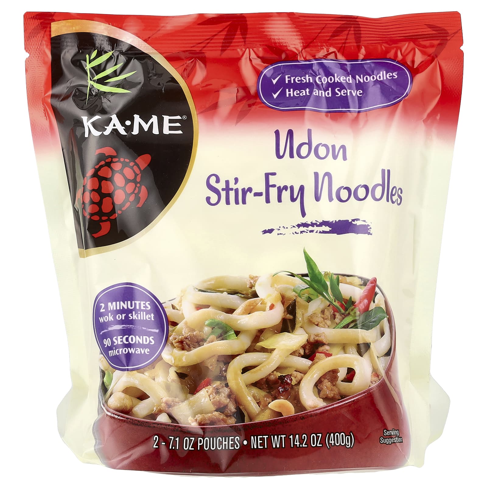 KA-ME, Udon Stir-Fry Noodles, 2 Pouches, 7.1 oz Each - Image 1