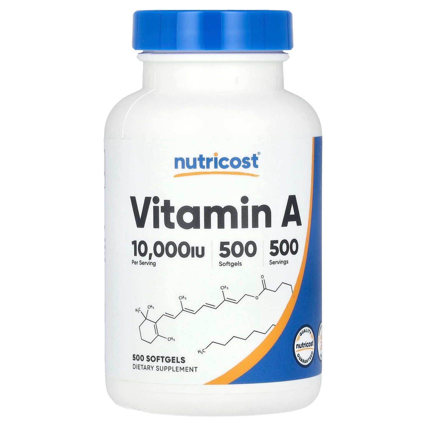 Nutricost, Vitamin A, 10,000 IU, 500 Softgels - Image 1