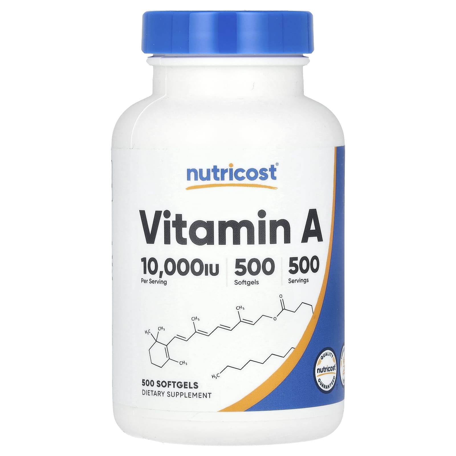 Nutricost, Vitamin A, 10,000 IU, 500 Softgels - Image 1