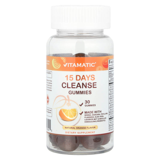 Vitamatic, 15 Days Cleanse Gummies, Natural Orange, 30 Gummies - Image 1