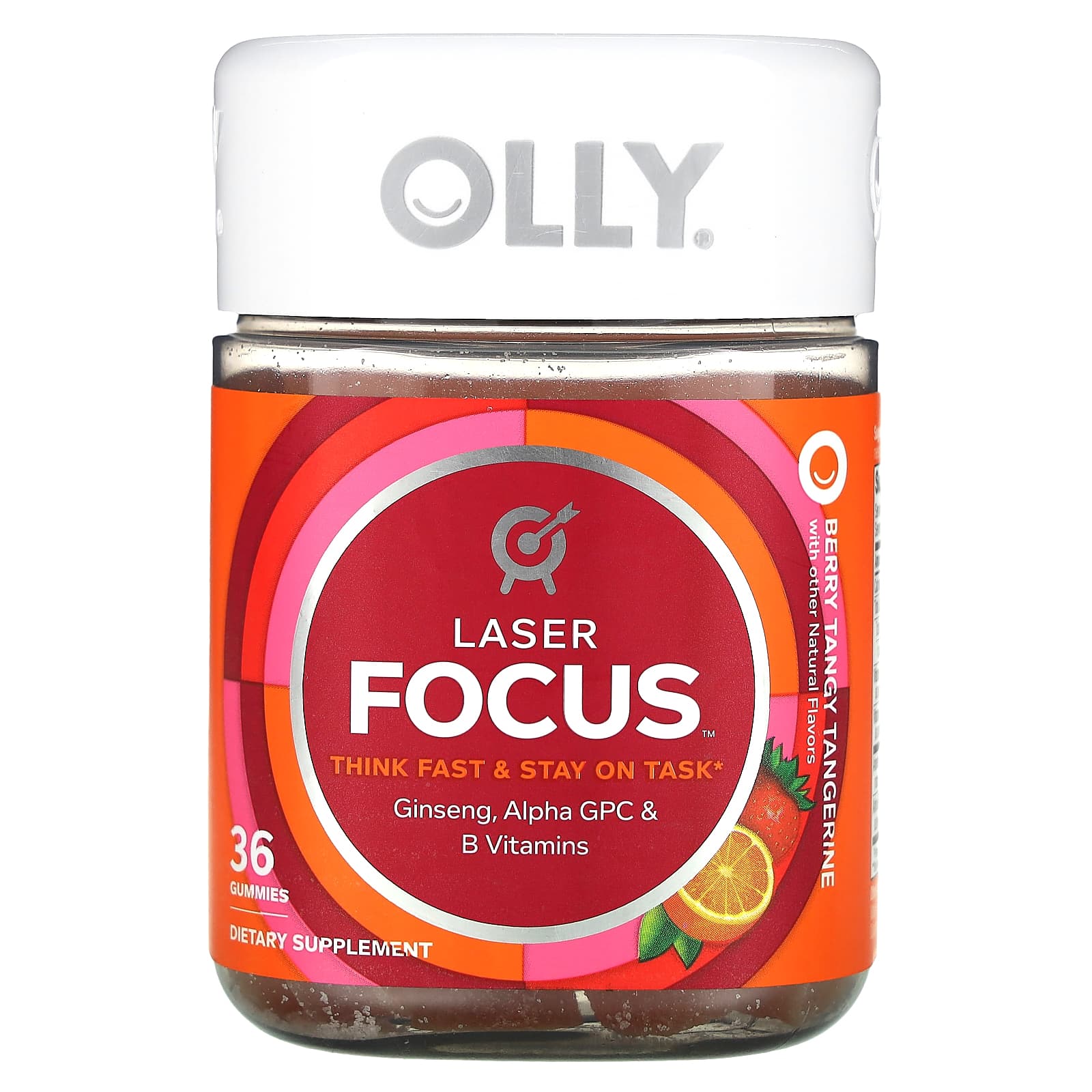 OLLY, Laser Focus Gummies, Berry Tangy Tangerine, 36 Gummies - Image 1