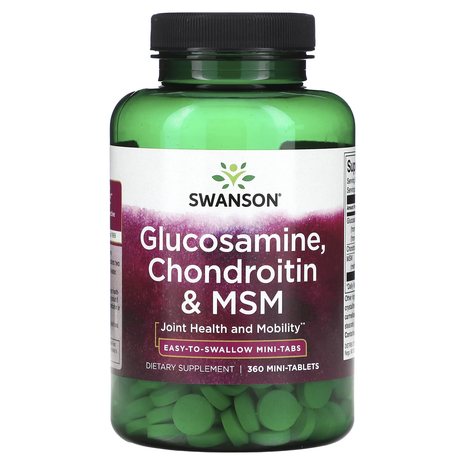 Swanson, Glucosamine, Chondroitin & MSM, 360 Mini Tablets - Image 1