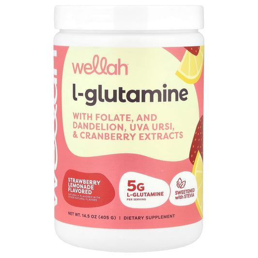 Wellah, L-Glutamine, Strawberry Lemonade, 14.5 oz (405 g) - Image 1