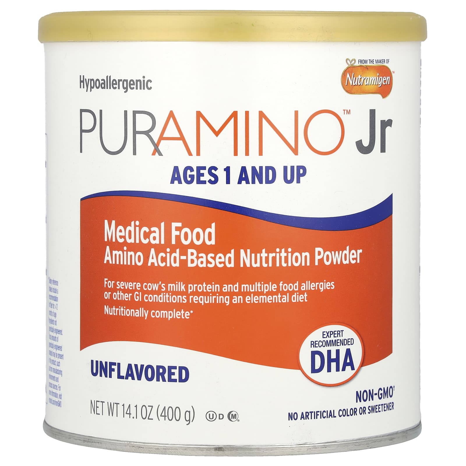 Enfamil PurAmino Jr Medical Food for Severe Allergies, Ages 1+, 14.1 oz - Image 1