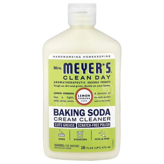 Mrs. Meyers Clean Day, Baking Soda Cream Cleanser, Lemon Verbena, 16 fl oz (473 ml) - Image 1