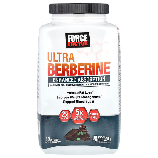 Force Factor Ultra Berberine Chocolate Mint Soft Chews - Weight Loss & Blood Sugar Support - Image 1