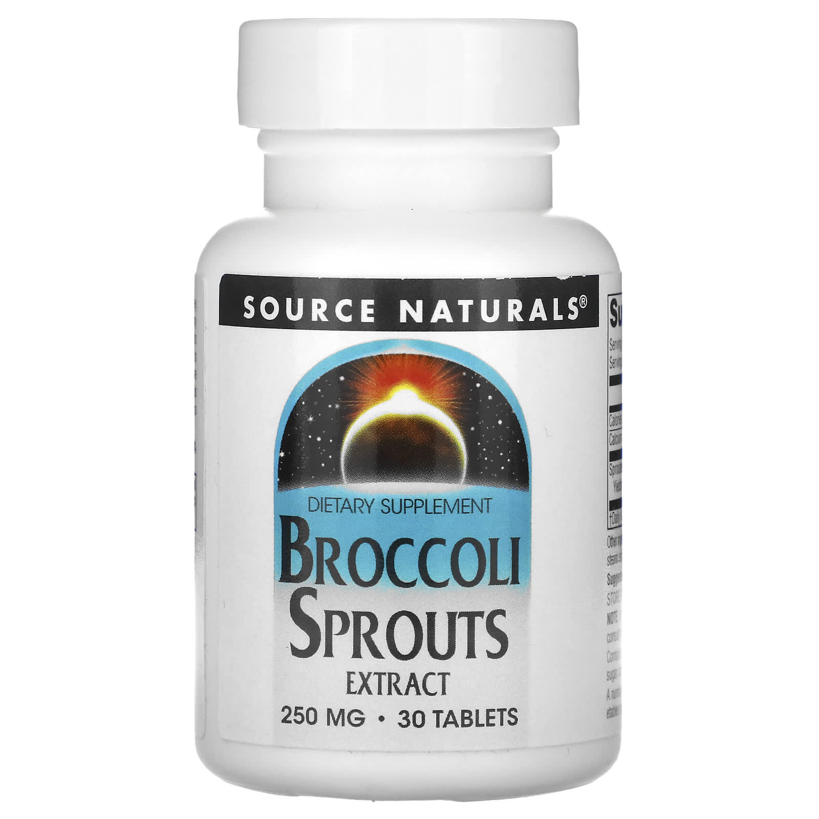 Source Naturals, Broccoli Sprouts Extract, 500 mg, 30 Tablets (250 mg per Tablet) - Image 1