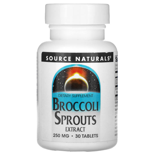 Source Naturals, Broccoli Sprouts Extract, 500 mg, 30 Tablets (250 mg per Tablet) - Image 1