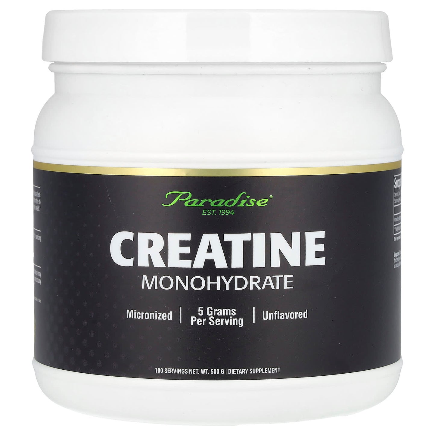 Paradise Herbs, Creatine Monohydrate, Unflavored, 500 g - Image 1