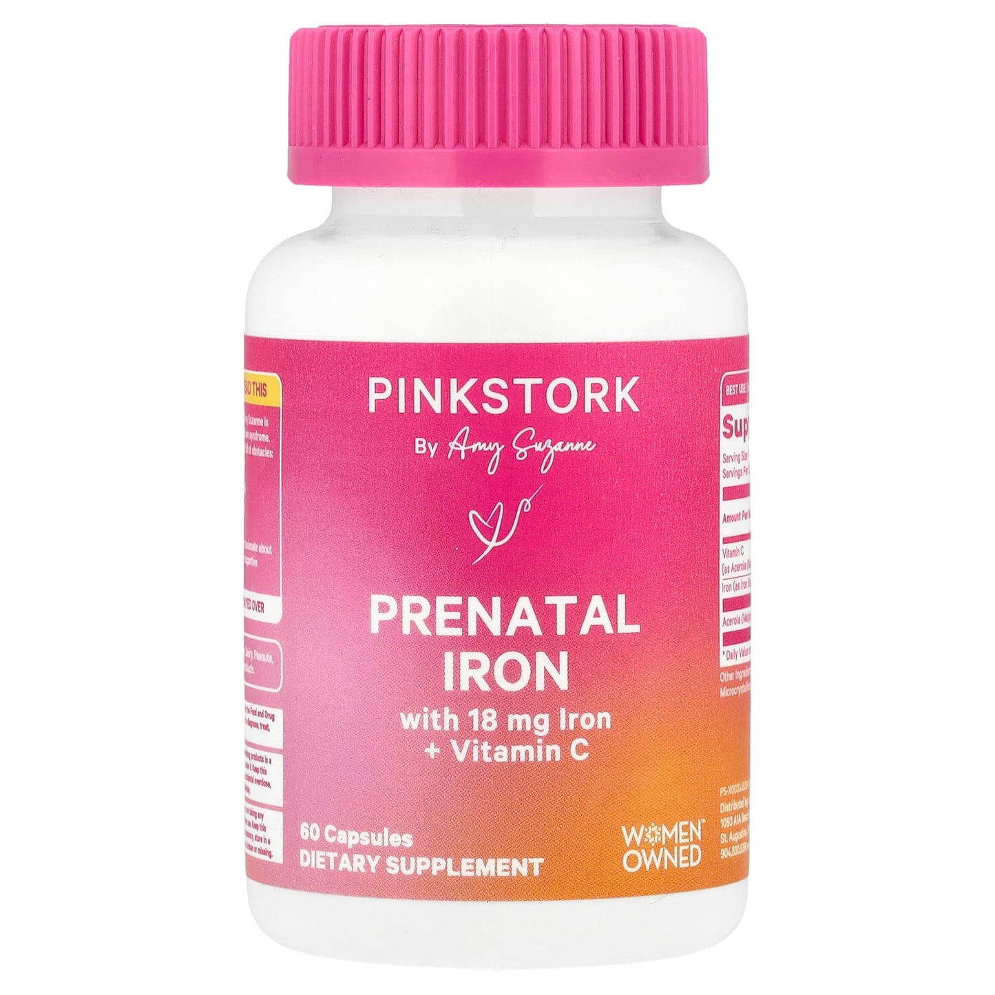 Pink Stork, Prenatal Iron With Vitamin C, 60 Capsules - Image 1