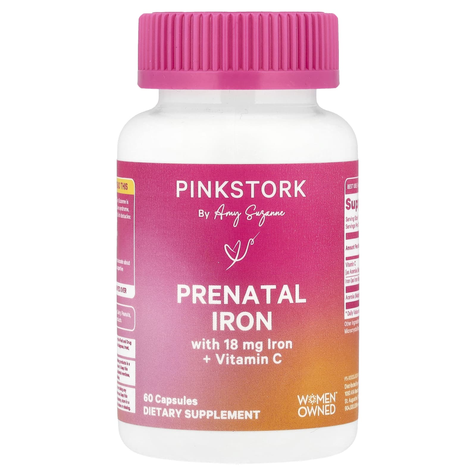 Pink Stork, Prenatal Iron With Vitamin C, 60 Capsules - Image 1