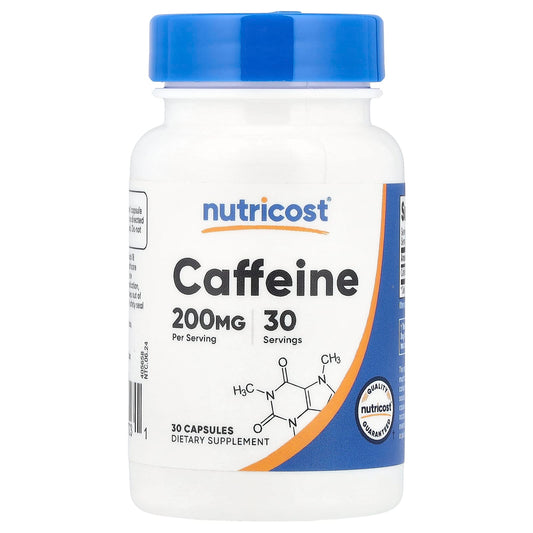 Nutricost, Caffeine, 200 mg , 30 Capsules - Image 1