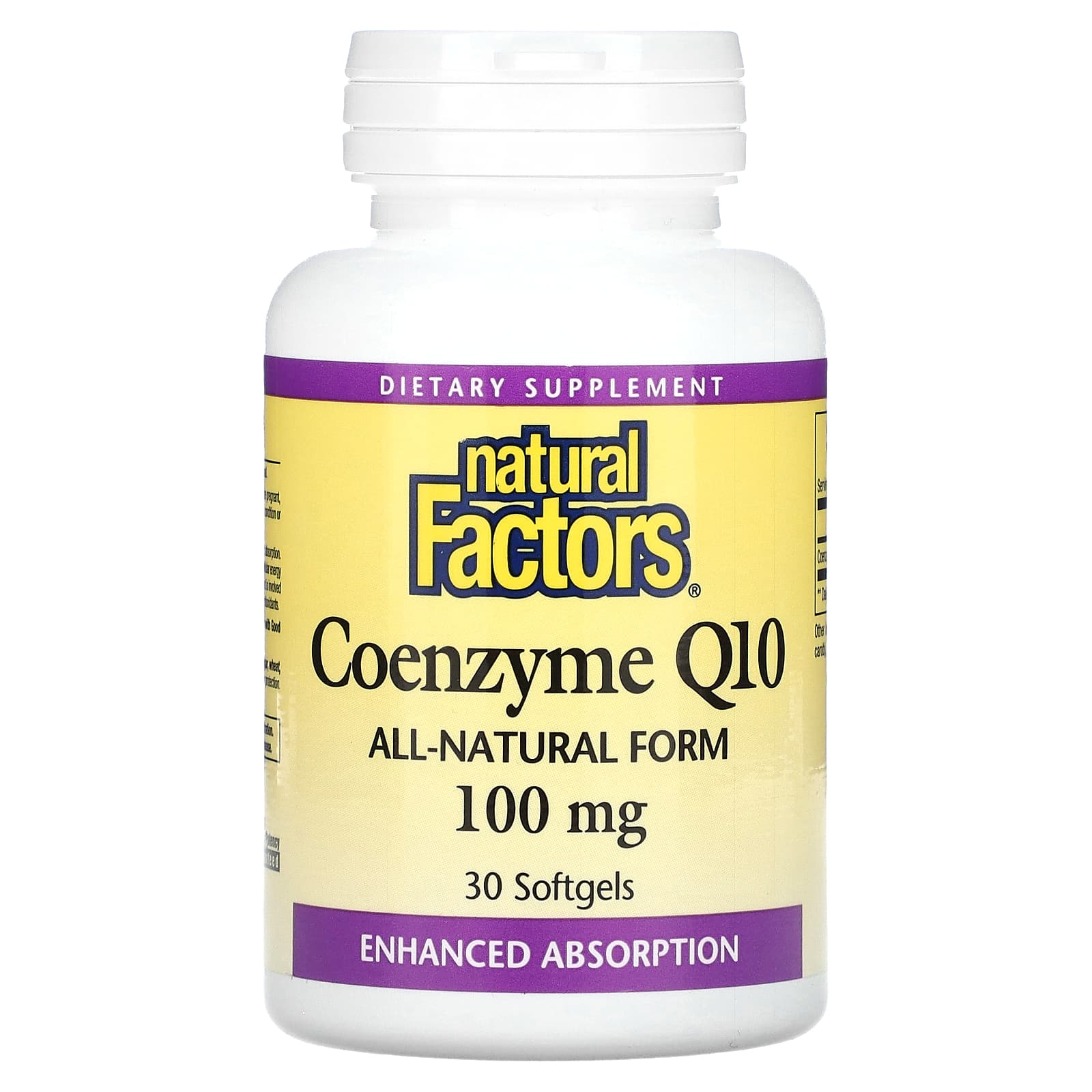 Natural Factors, Coenzyme Q10, 100 mg, 30 Softgels - Image 1