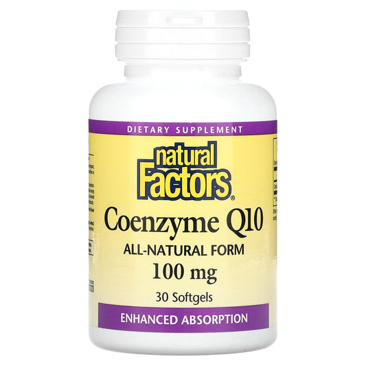 Natural Factors, Coenzyme Q10, 100 mg, 30 Softgels - Image 1