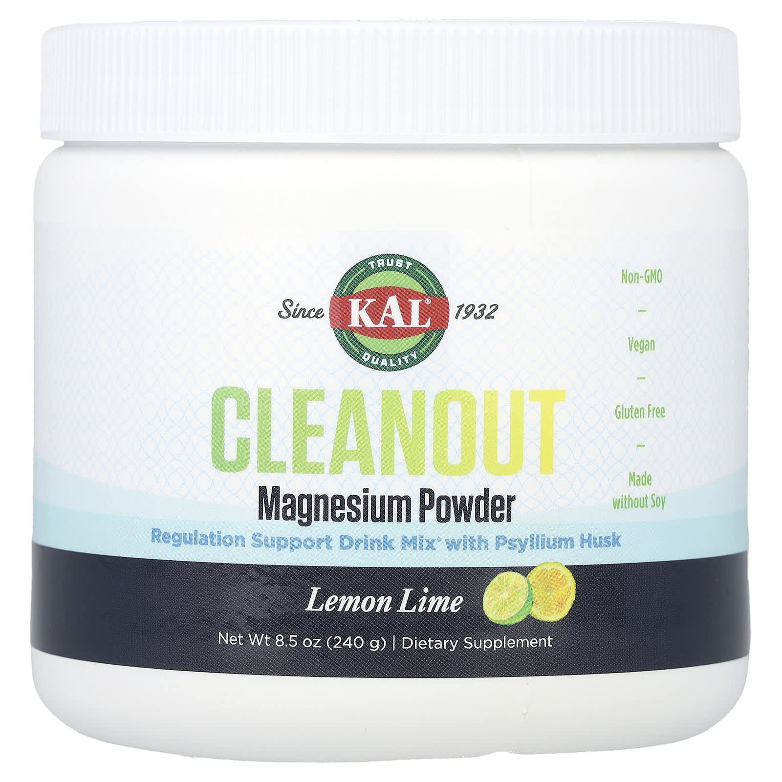 KAL, Cleanout Magnesium Powder, Lemon Lime, 8.5 oz (240 g) - Image 1
