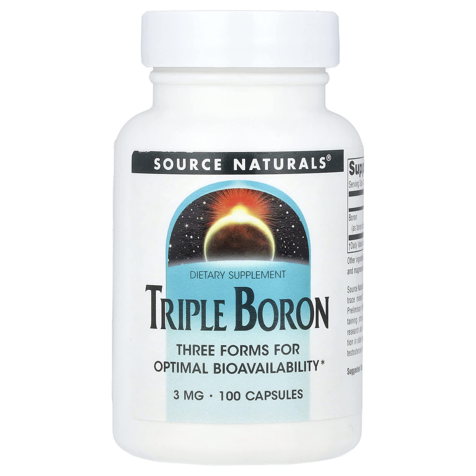 Source Naturals, Triple Boron , 3 mg, 100 Capsules - Image 1