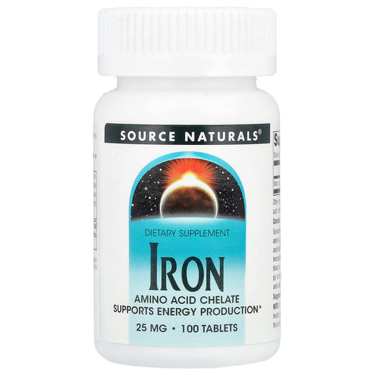 Source Naturals, Iron, 25 mg, 100 Tablets - Image 1