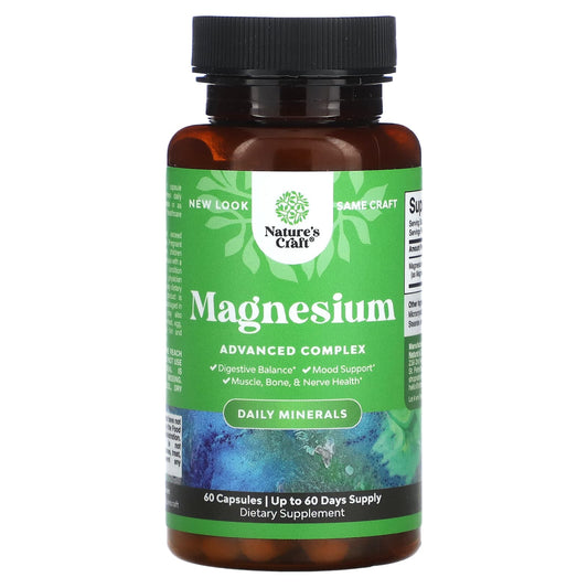 Nature's Craft, Magnesium, Advanced Complex, 500 mg, 60 Capsules - Image 1