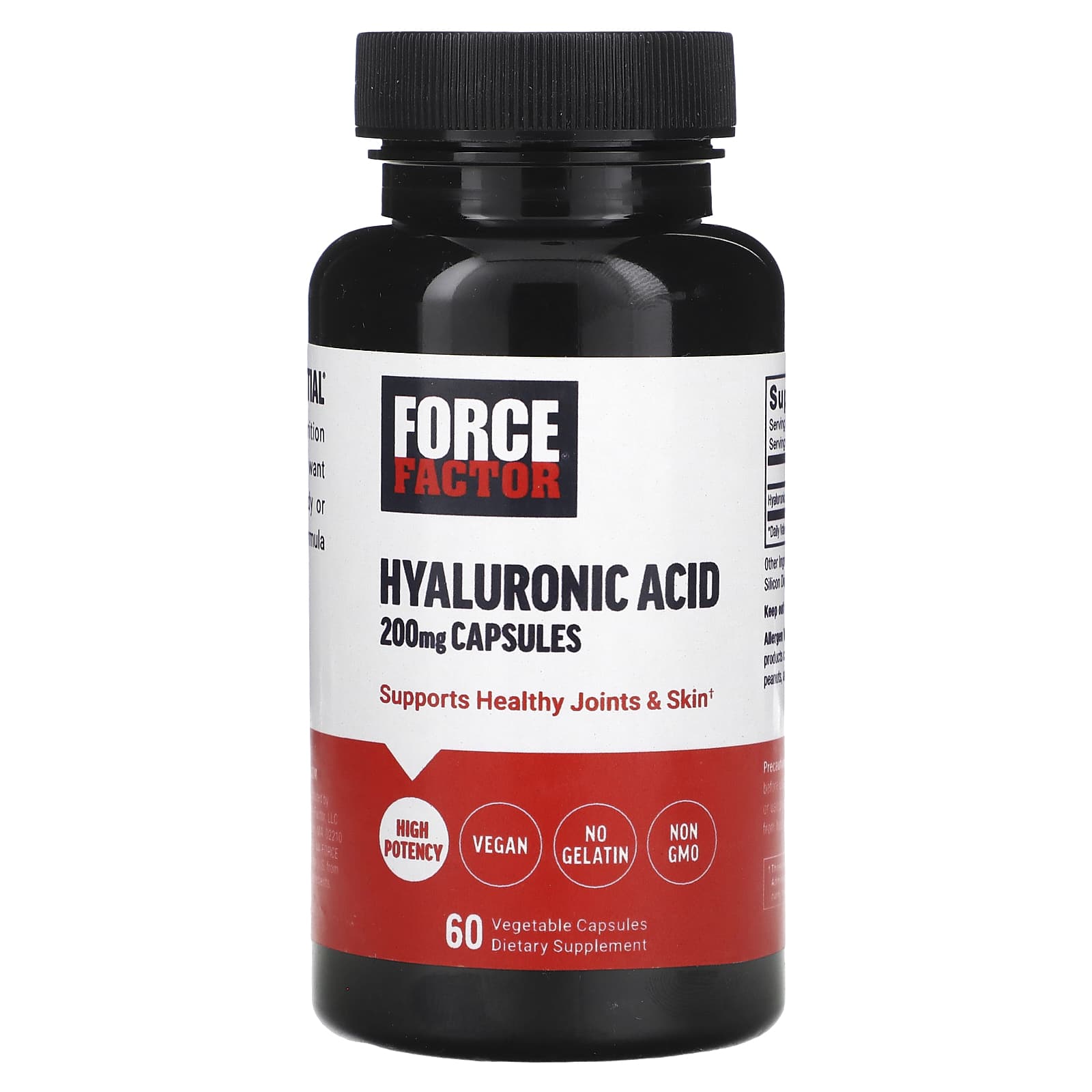 Force Factor Hyaluronic Acid 200mg for Healthy Joints & Skin - Image 1