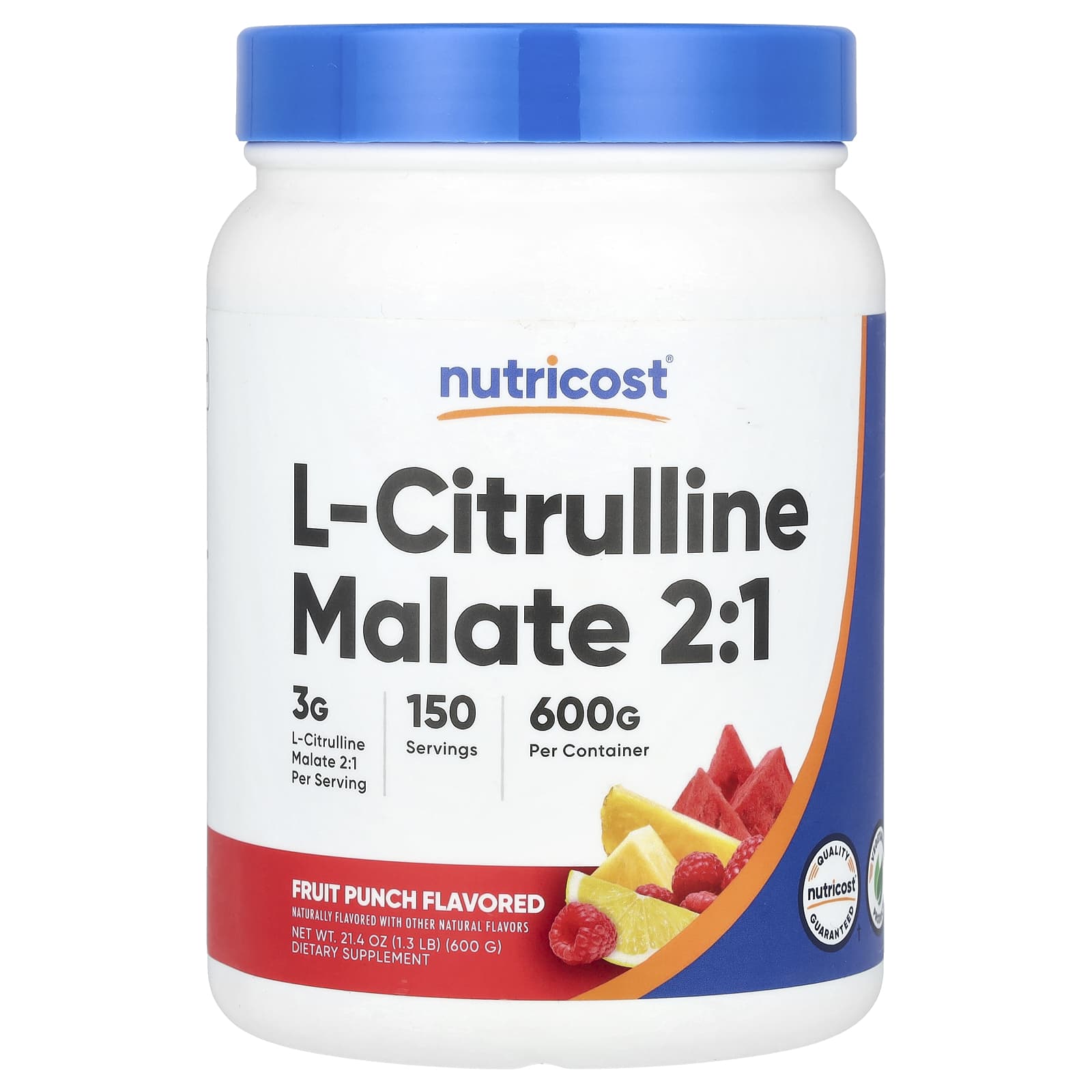 Nutricost, L-Citrulline Malate 2:1, Fruit Punch, 1.3 lb (600 g) - Image 1