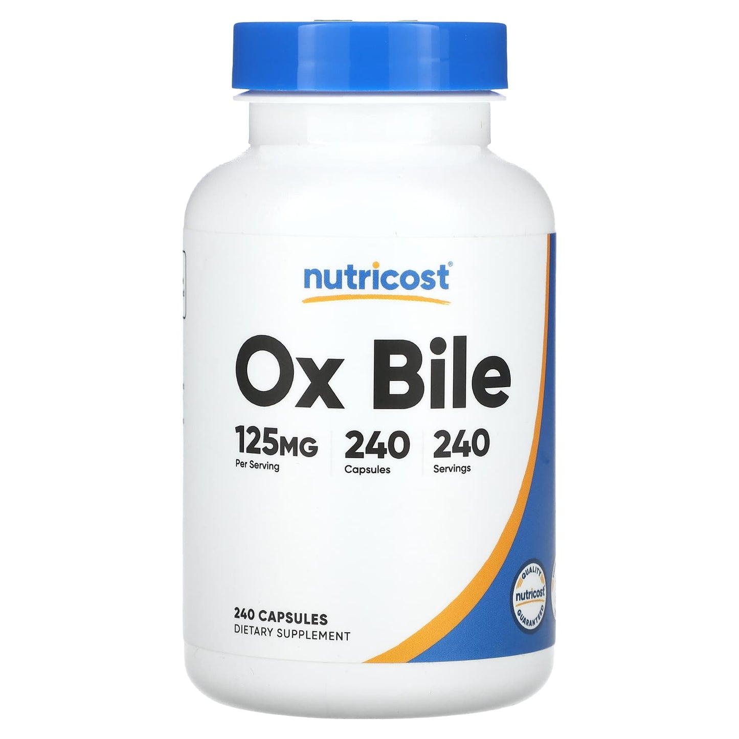 Nutricost, Ox Bile , 125 mg , 240 Capsules - Image 1