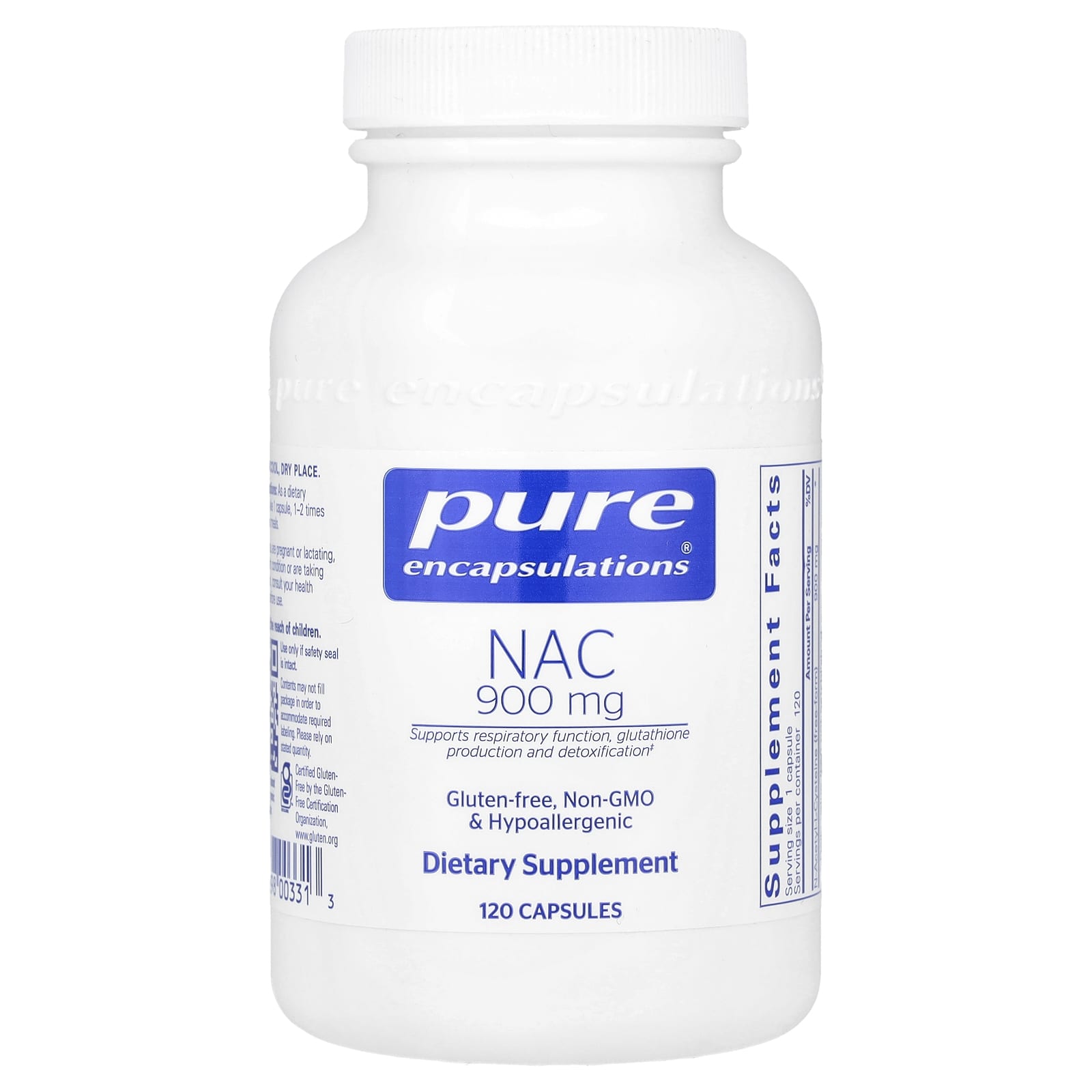 Pure Encapsulations, NAC, 900 mg, 120 Capsules - Image 1