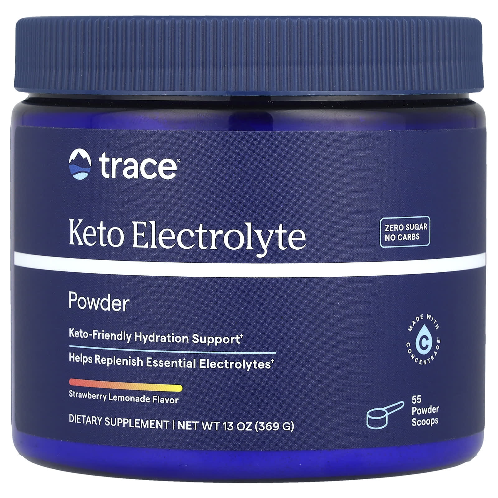 Trace, Keto Electrolyte Powder, Strawberry Lemonade, 13 oz (369 g) - Image 1