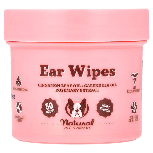Natural Dog Company, Ear Wipes, 50 Count - Image 1