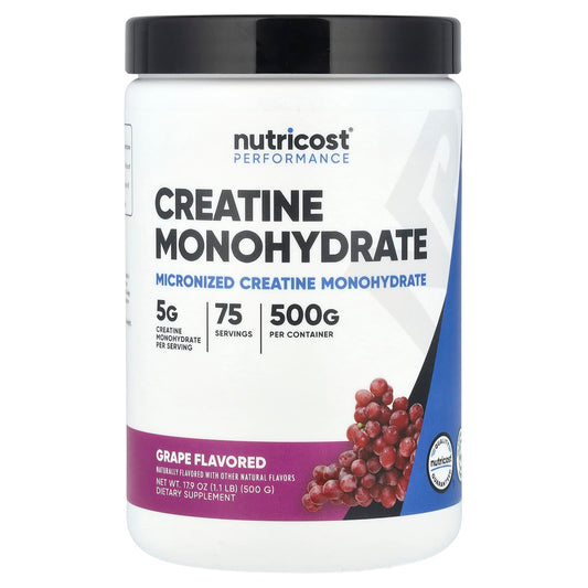 Nutricost, Performance, Creatine Monohydrate, Grape, 1.1 lb (500 g) - Image 1