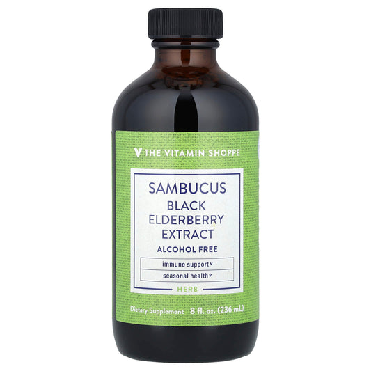 The Vitamin Shoppe, Sambucus Black Elderberry Extract, Alcohol Free, 8 fl oz (236 ml) - Image 1