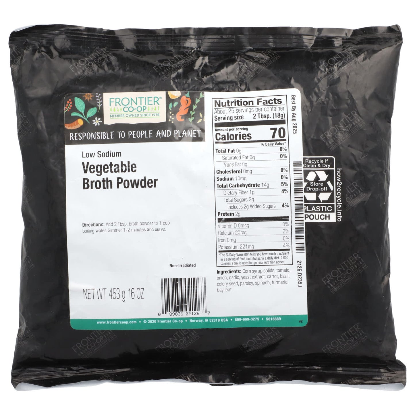 Low Sodium Vegetable Broth Powder by Frontier Co-op - 16 oz - Image 2