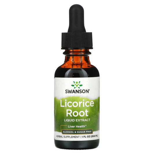 Swanson, Licorice Root Liquid Extract, 1 fl oz (29.6 ml) (2,000 mg per Serving) - Image 1