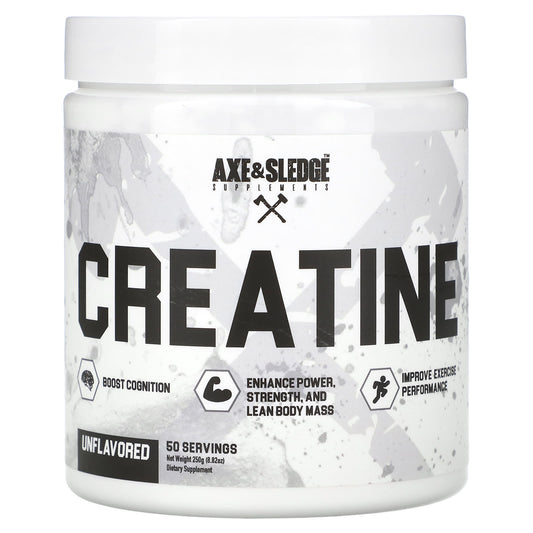 Axe & Sledge Unflavored Creatine Monohydrate Powder - 250g (8.82 oz) - Image 1