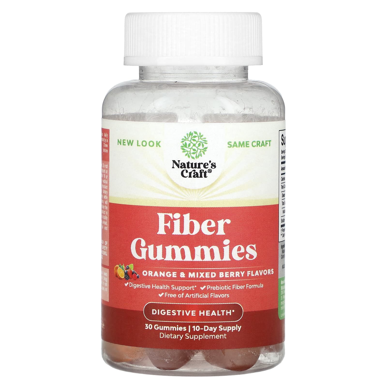 Nature's Craft, Fiber Gummies, Orange & Mixed Berry, 30 Gummies - Image 1
