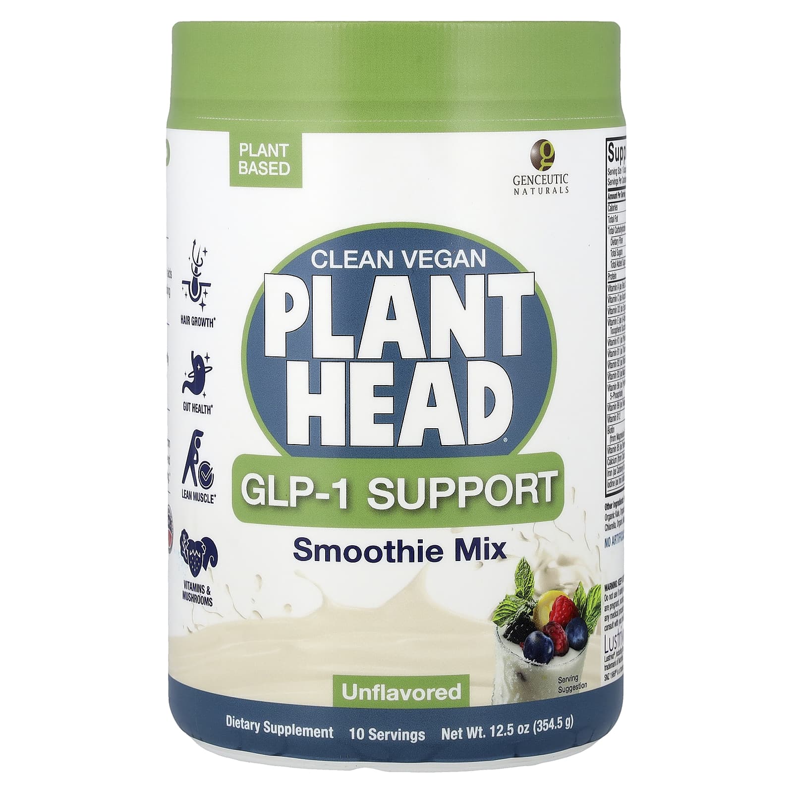 Vegan Plant Head GLP-1 Support Smoothie Mix by Genceutic Naturals - Image 1