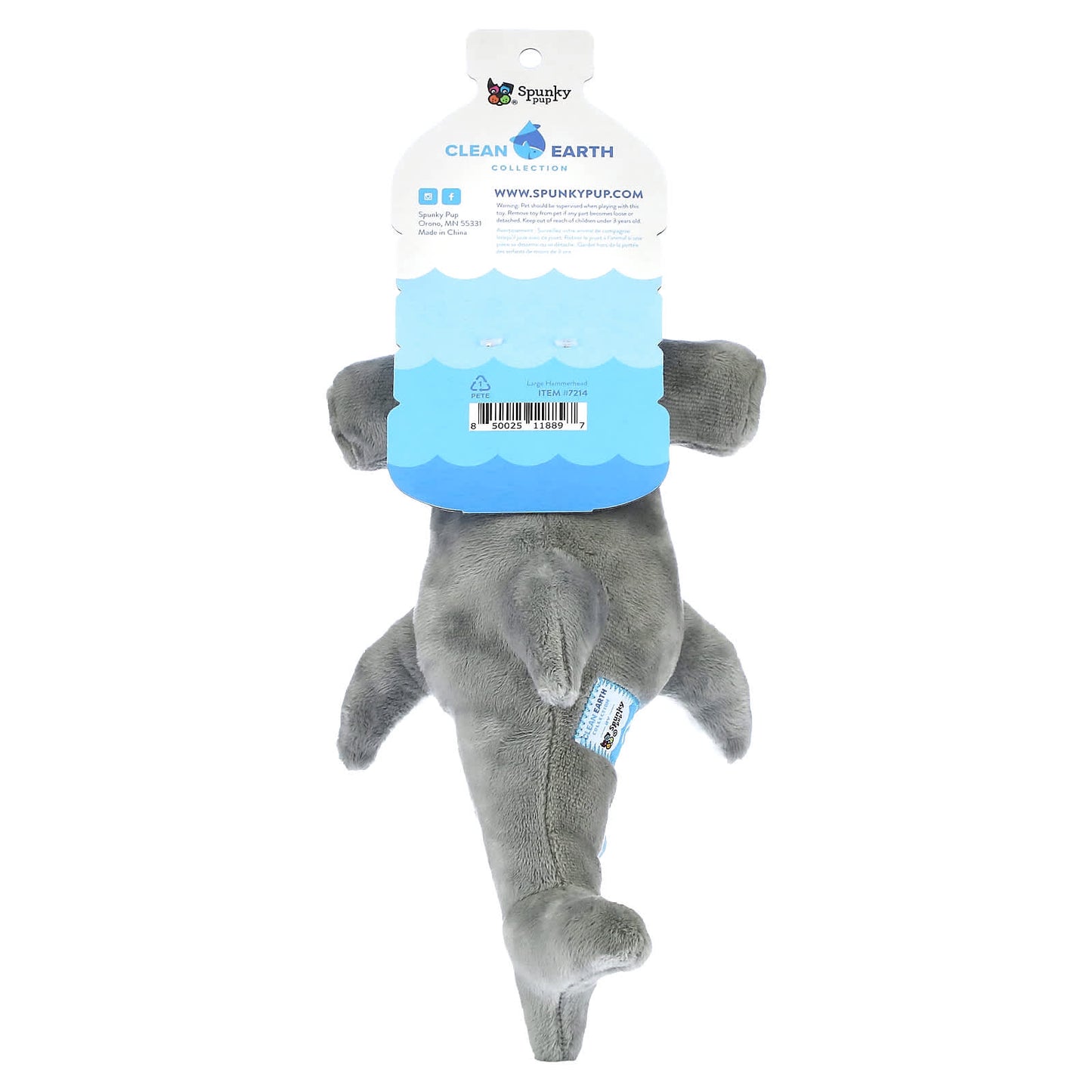 Spunky Pup, Clean Earth Collection, Large Hammerhead Shark, 1 Toy - Image 2