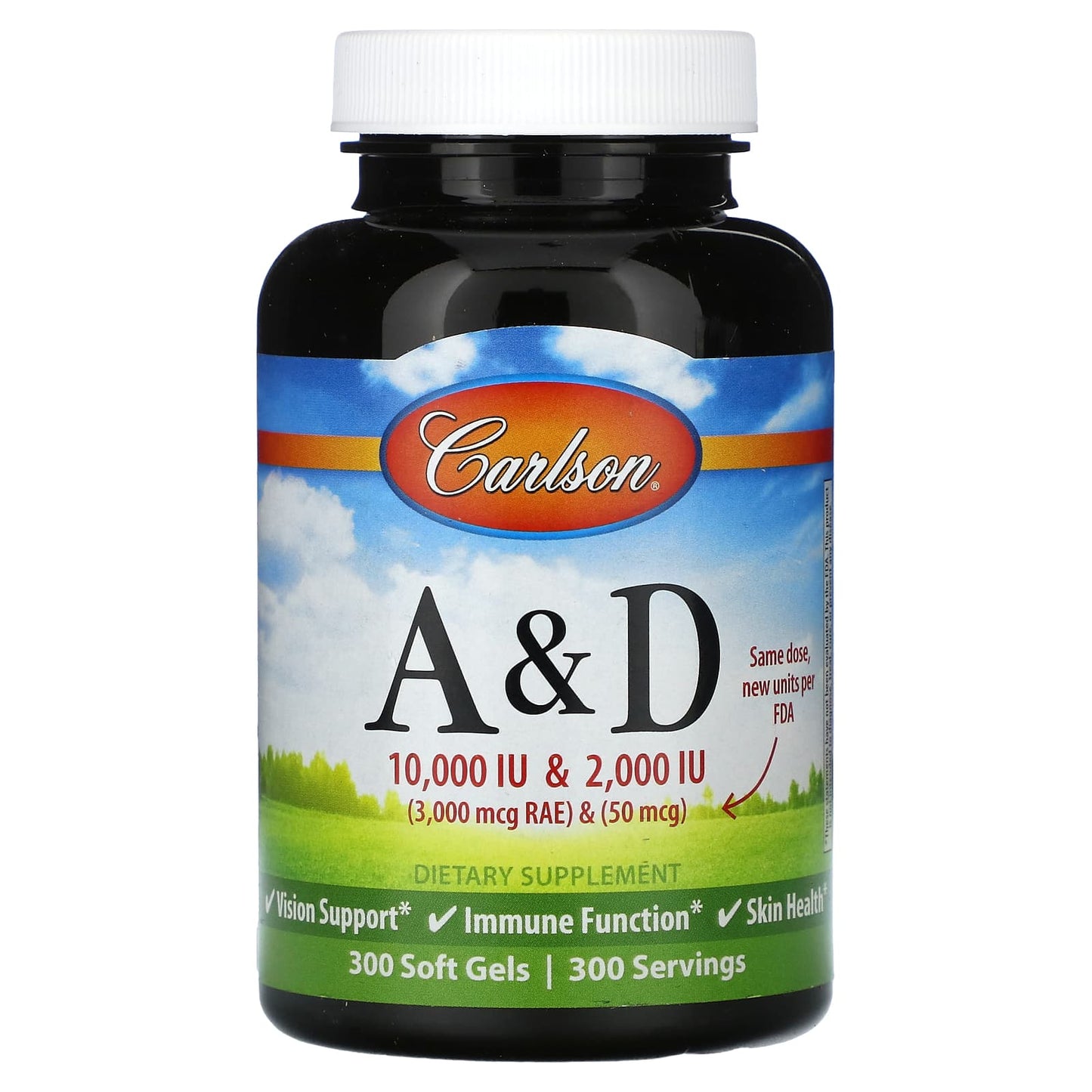 Carlson Vitamins A & D Soft Gels - Immune Function & Vision Support - Image 1